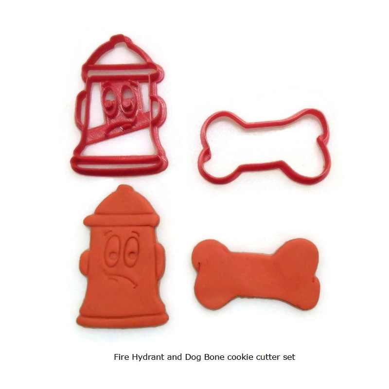 Fire Hydrant and Dog Bone cookie cutter set
