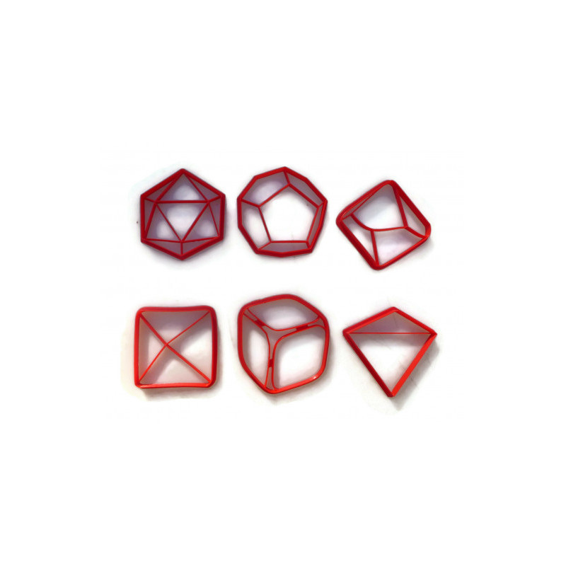 Role Playing Game RPG Polyhedral Dice cookie cutter fondant cutter set