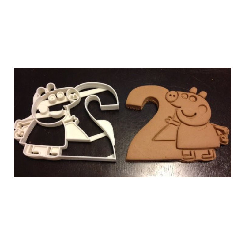 Peppa Pig Cookie Cutter holding the number 2. Perfect for their 2nd year birthday party!