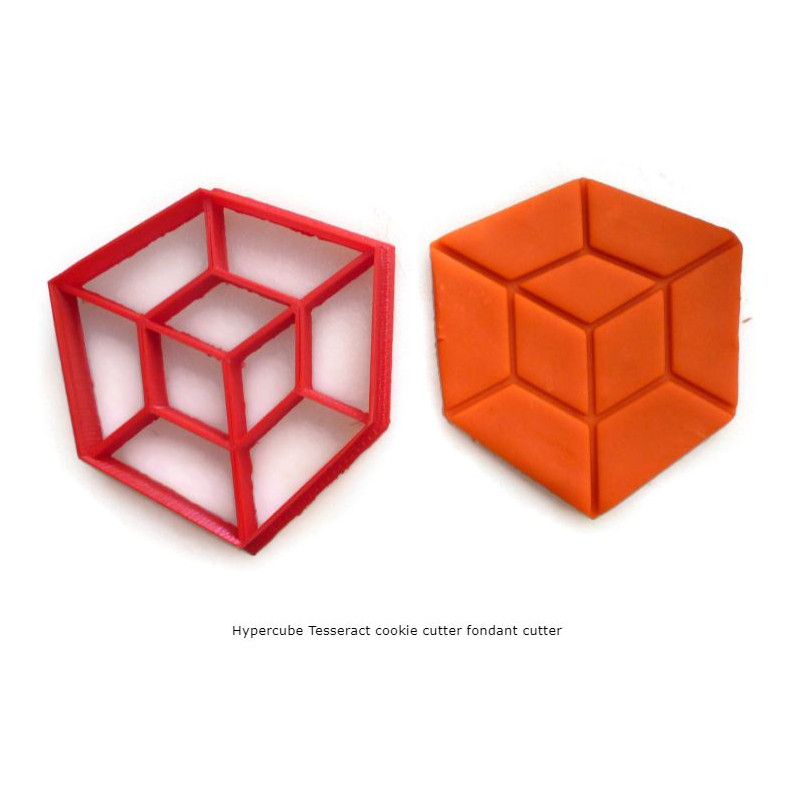 Hypercube Tesseract cookie cutter fondant cutter