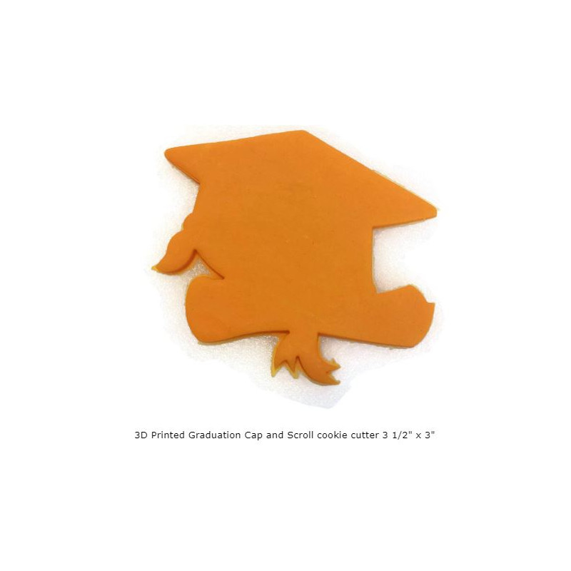 Graduation Cap and Scroll Outline cookie cutter 3 1/2" x 3"