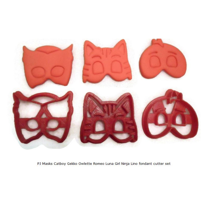 PJ Masks Catboy, Gekko, Owlette fondant cutter set for cupcakes