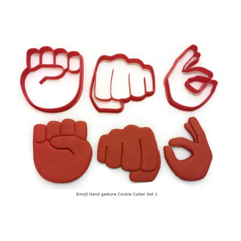 Emoji Hand gesture Cookie Cutter Set 1