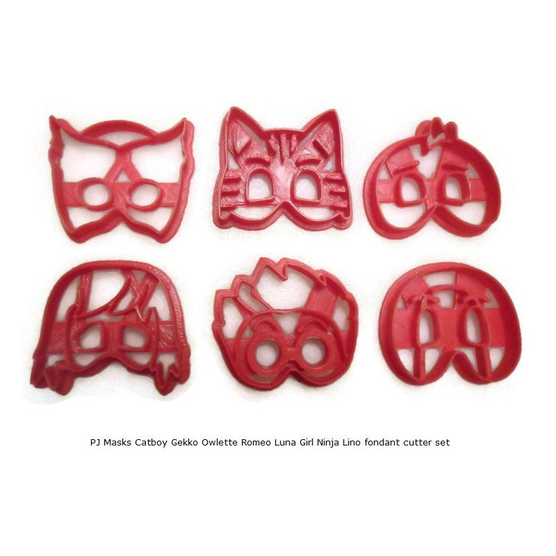 PJ Masks Catboy Gekko Owlette Romeo Luna Girl Ninja Lino fondant cutter set
