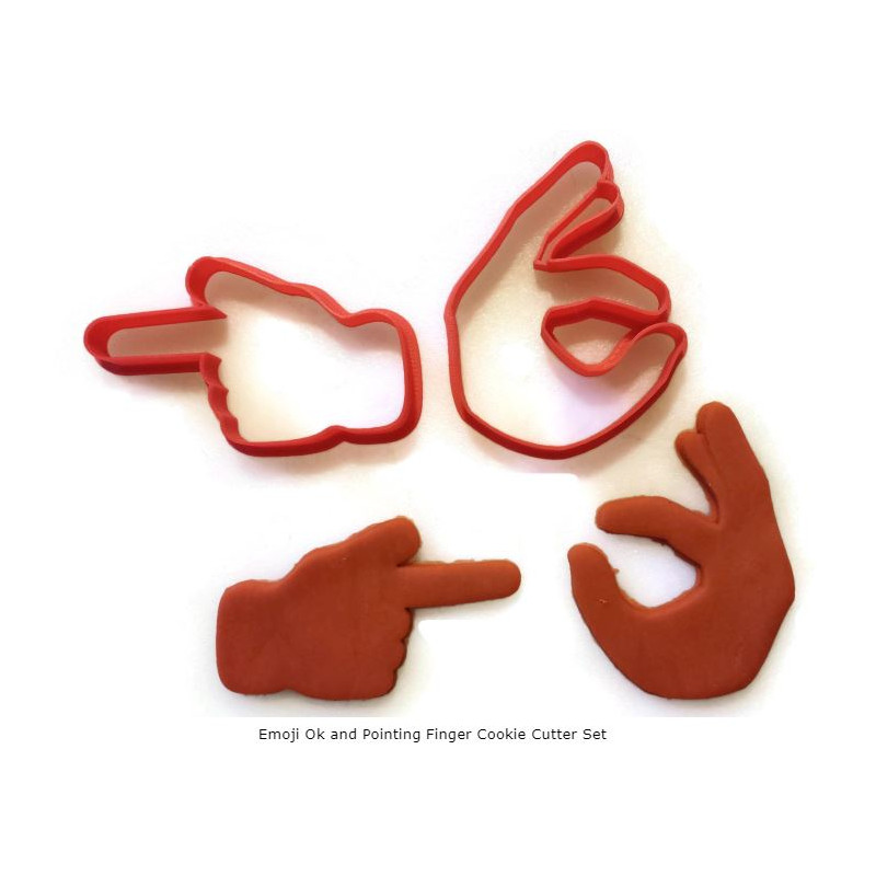 Emoji Ok and Pointing Finger Cookie Cutter Set