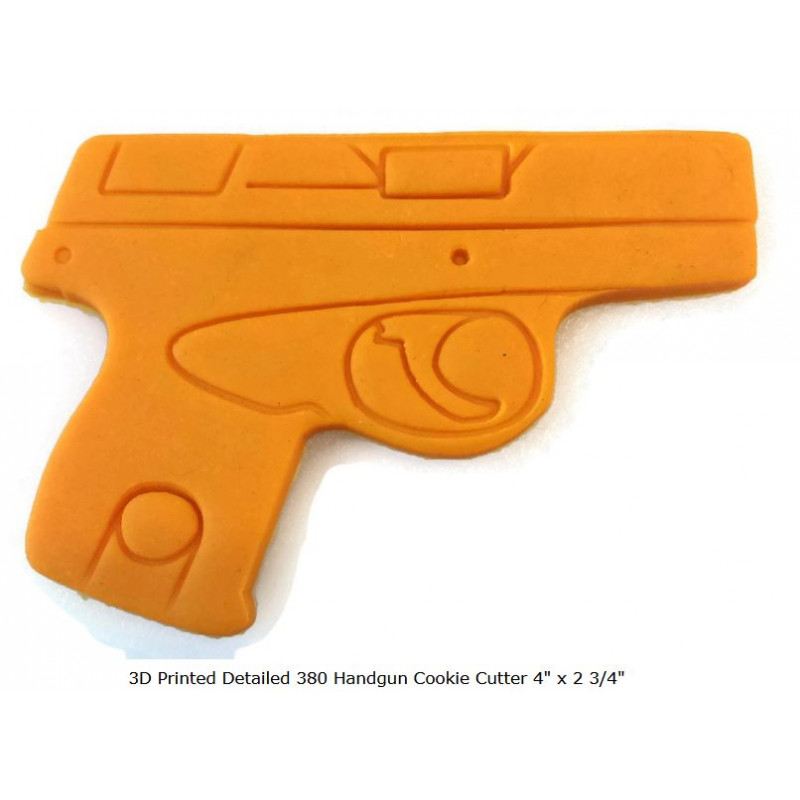 3D Printed Detailed 380 Handgun Cookie Cutter 4" x 2 3/4"