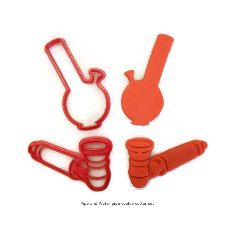 Pipe and Water pipe Bong cookie cutter set
