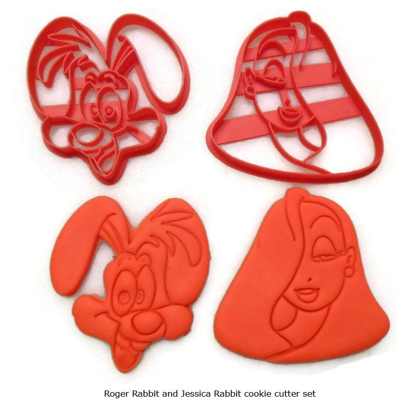 Roger Rabbit and Jessica Rabbit cookie cutter set